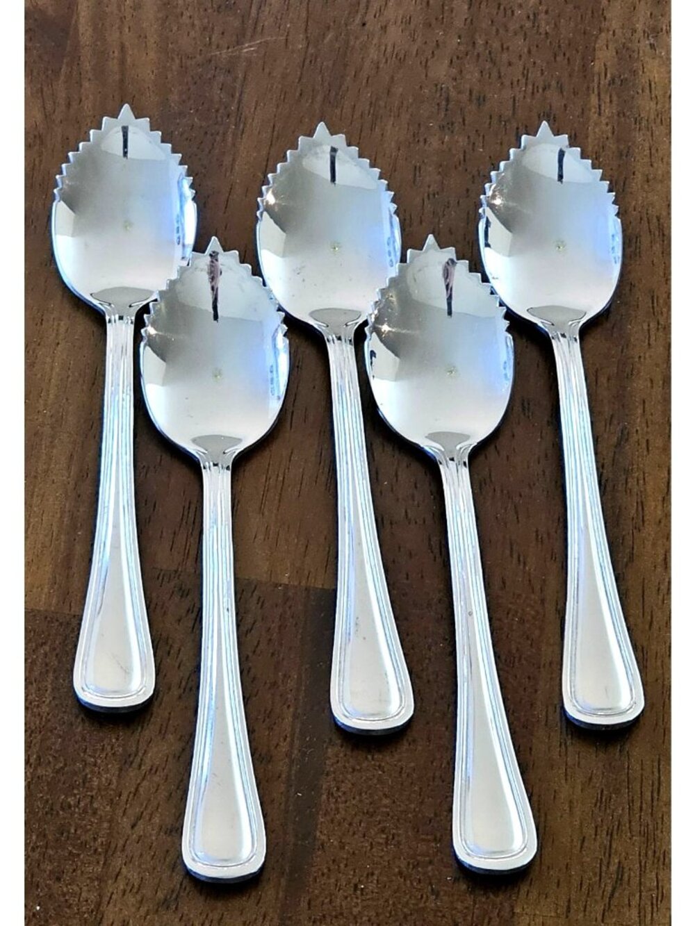 International Stainless Grapefruit Spoons set-5 vintage serrated citrus flatware